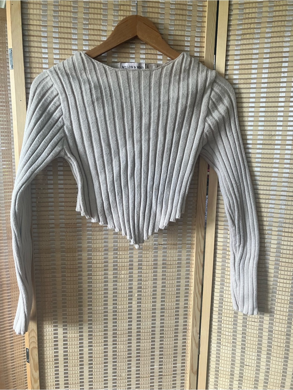 Willow & Clay Ribbed Knit Sweater in Beige